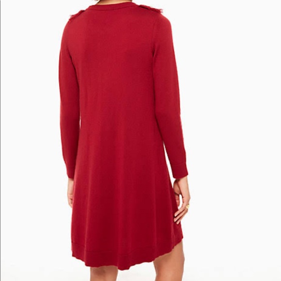 Kate Spade Deep Red Fringe Sweater Dress - Picture 2 of 6